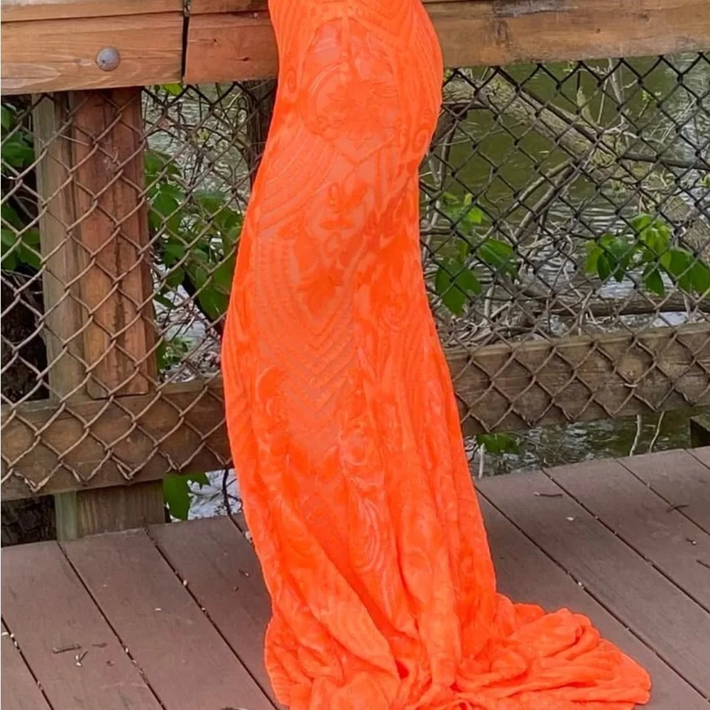 Jovani Orange Strapless Prom Gown - Picture 4 of 4